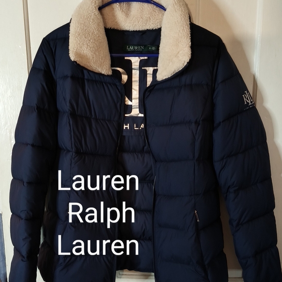Ralph Lauren Blue and Cream Puffer Jacket NWOT - Picture 1 of 10